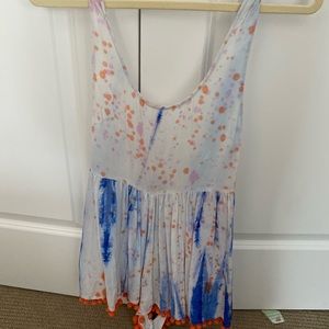 Paint splatter pom Pom romper